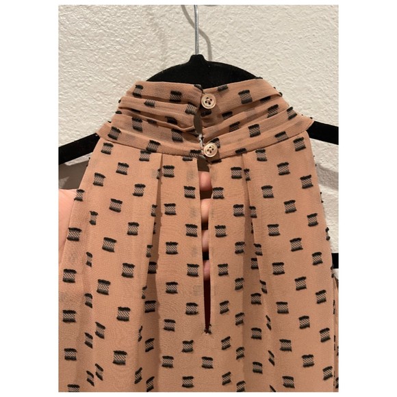 JOIE Leikyn Sash Tan Black Halter Blouse - Picture 6 of 6